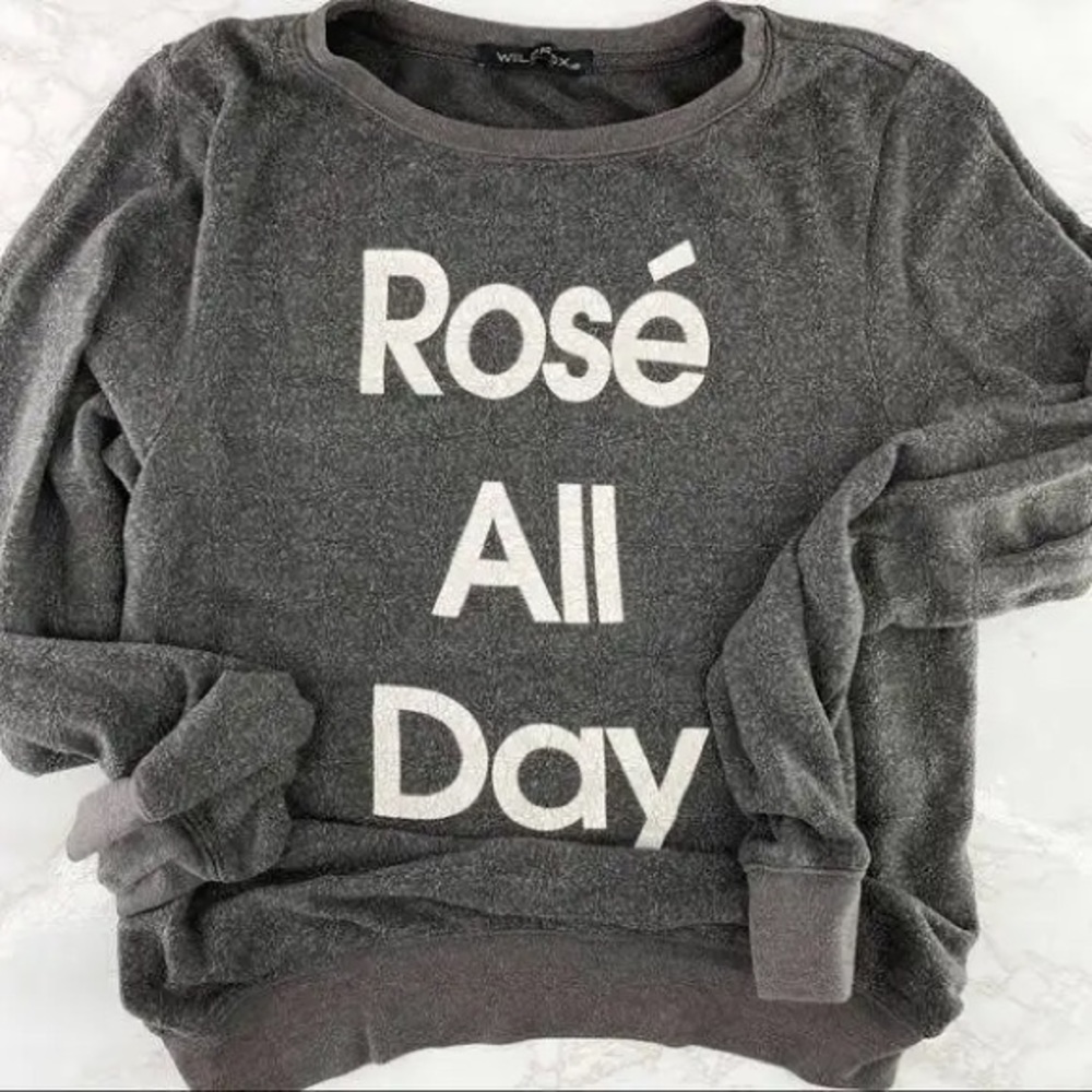 Wildfox Grey Rosè all day Sweatshirt